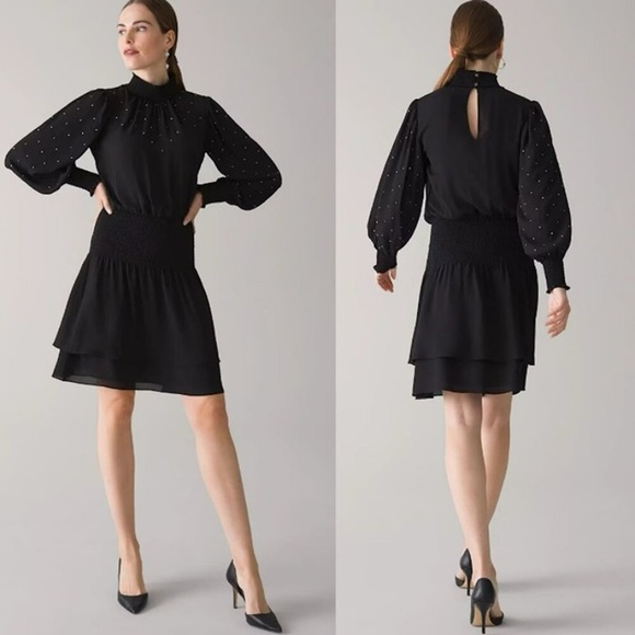 White House Black Market Dresses & Skirts - White House Black Market Black Long Sleeve Dress Sz Small
